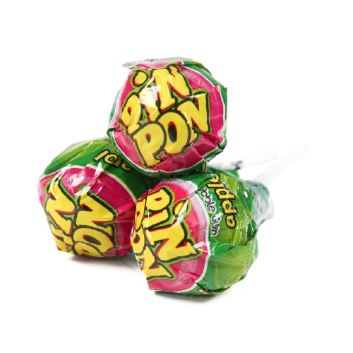 Pin Pon Klubba Tuggummi Surt Grönt Äpple
